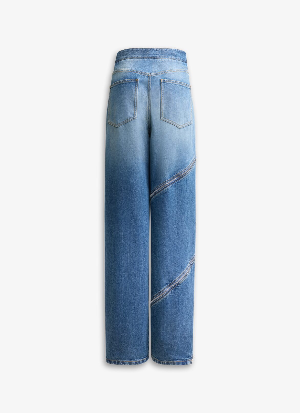 SPIRAL JEANS IN FADED DENIM ALAÏA BLEU VINTAGE SPIRAL JEANS IN FADED DENIM